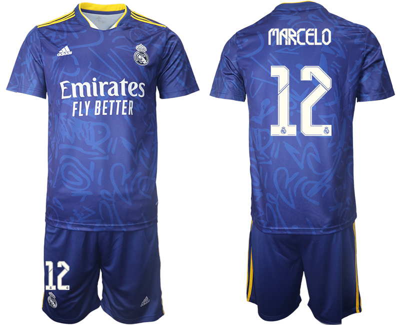 Men 2021-2022 Club Real Madrid away blue #12 Soccer Jersey->real madrid jersey->Soccer Club Jersey